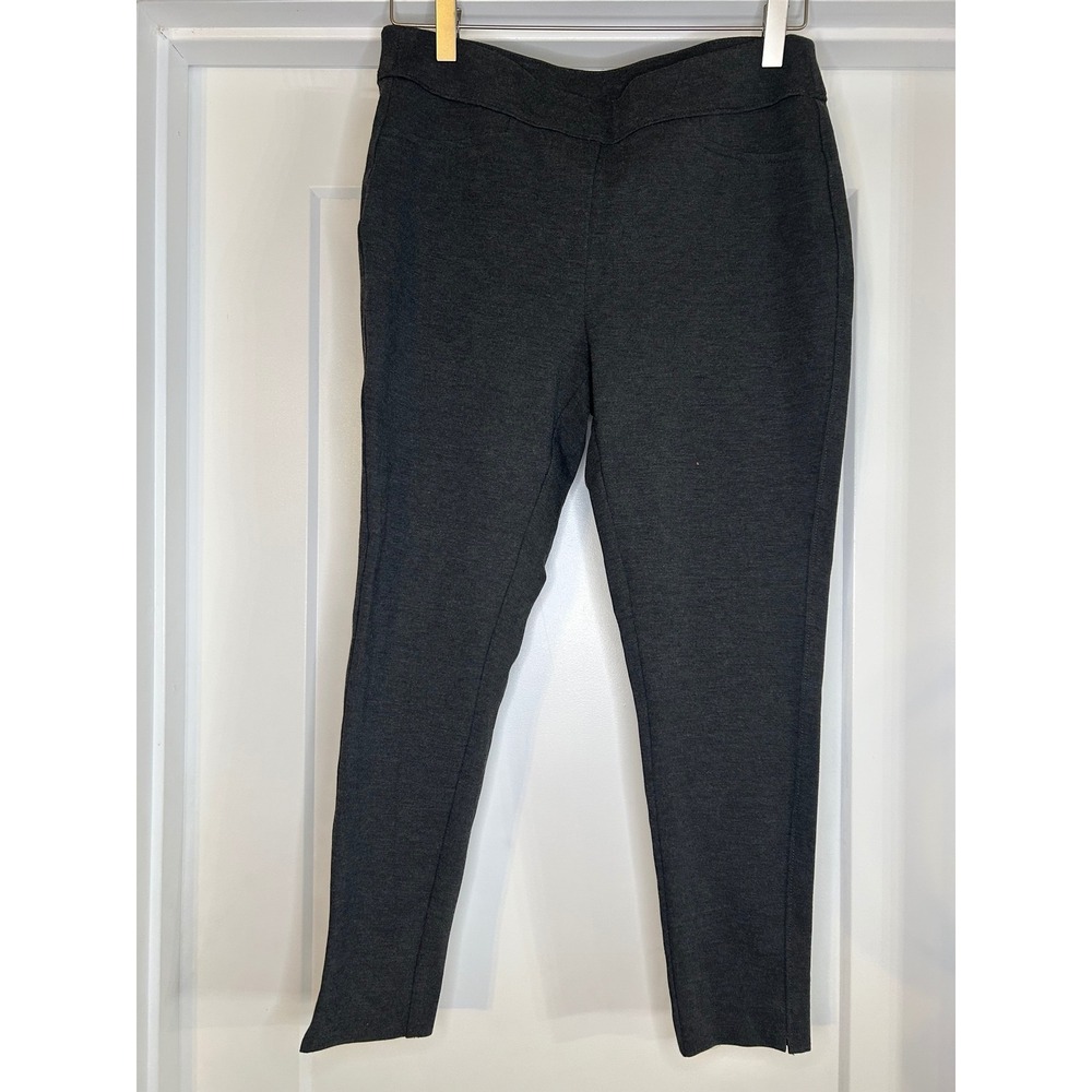 Chicos Womens Charcoal Gray Ponte Knit Pull On Slim Ankle Pants Size‎ 1P 4/6